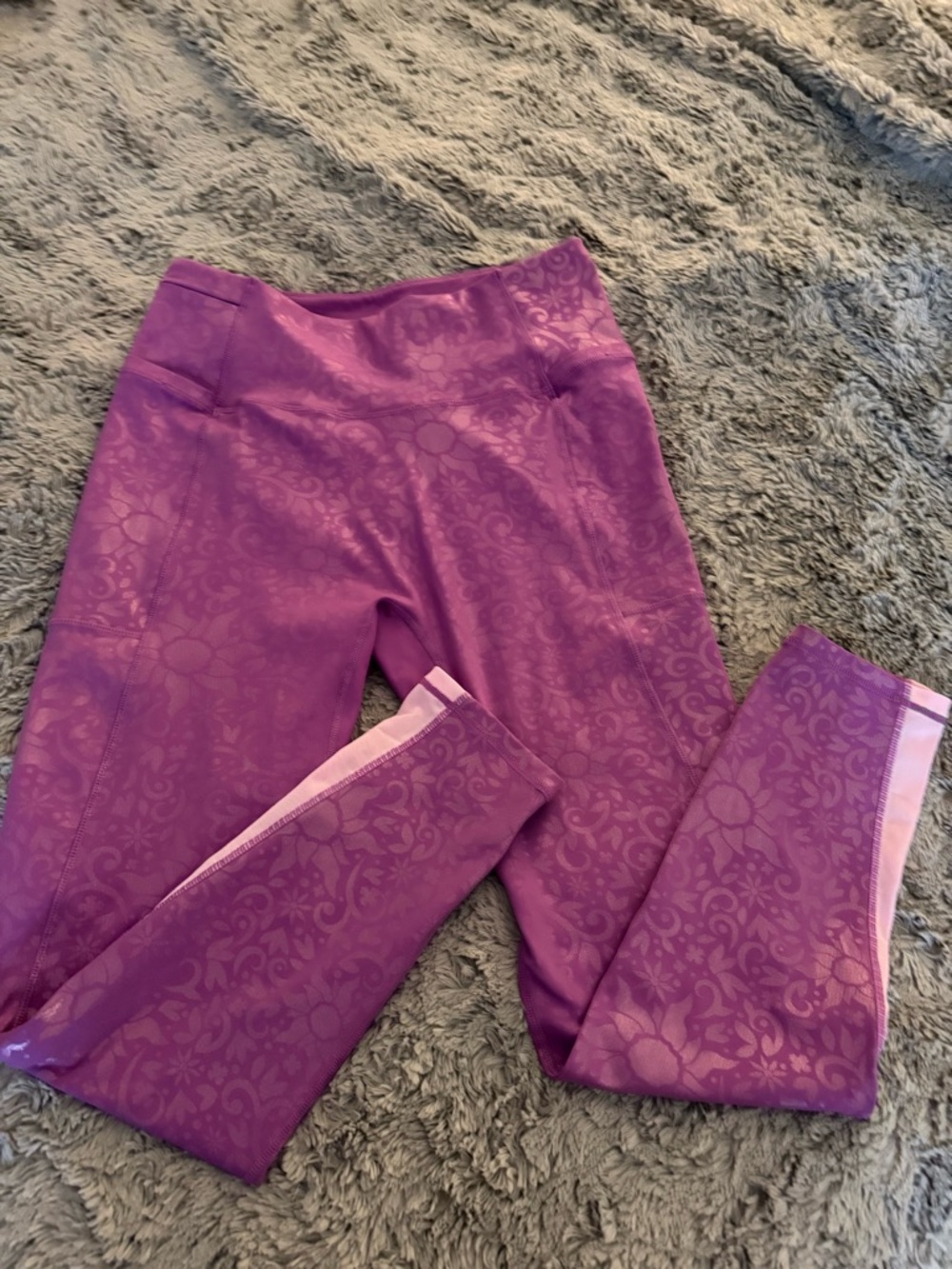 Crowned Athletics Golden Dreamer Purple High-Waist Performance Leggings